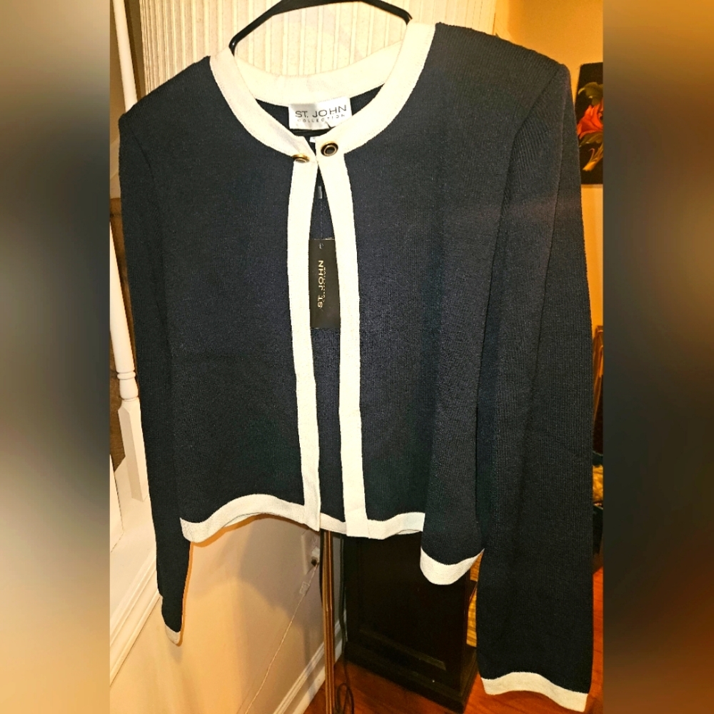 Nwt St John black and white Carnigan-14